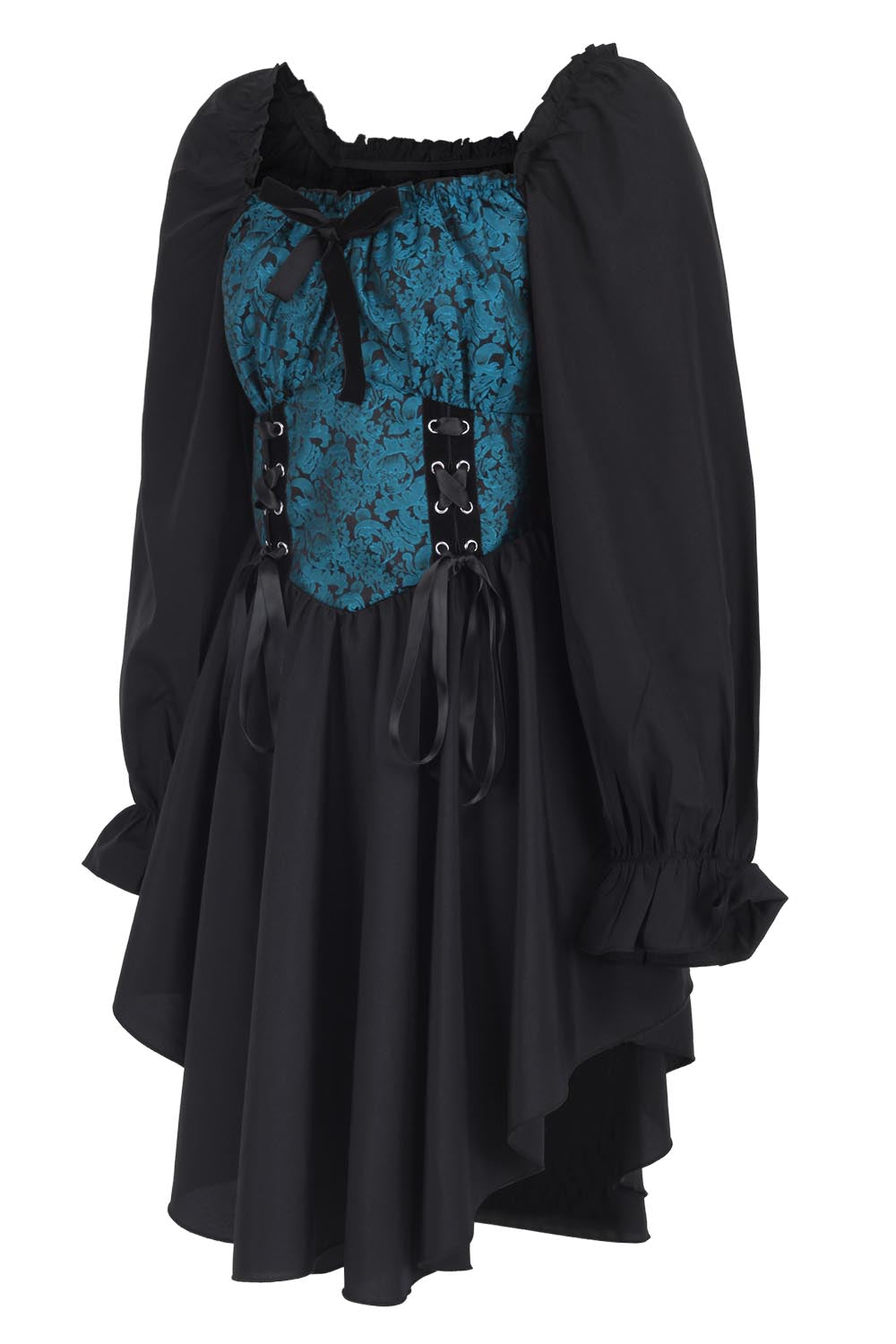 Corley Brocade Dress with Bishop Sleeves