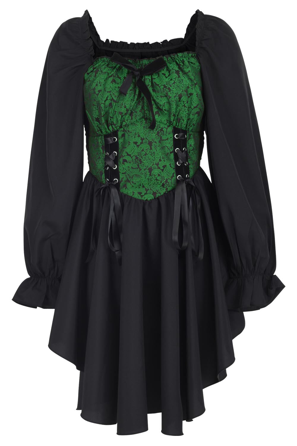 Corley Brocade Dress with Bishop Sleeves