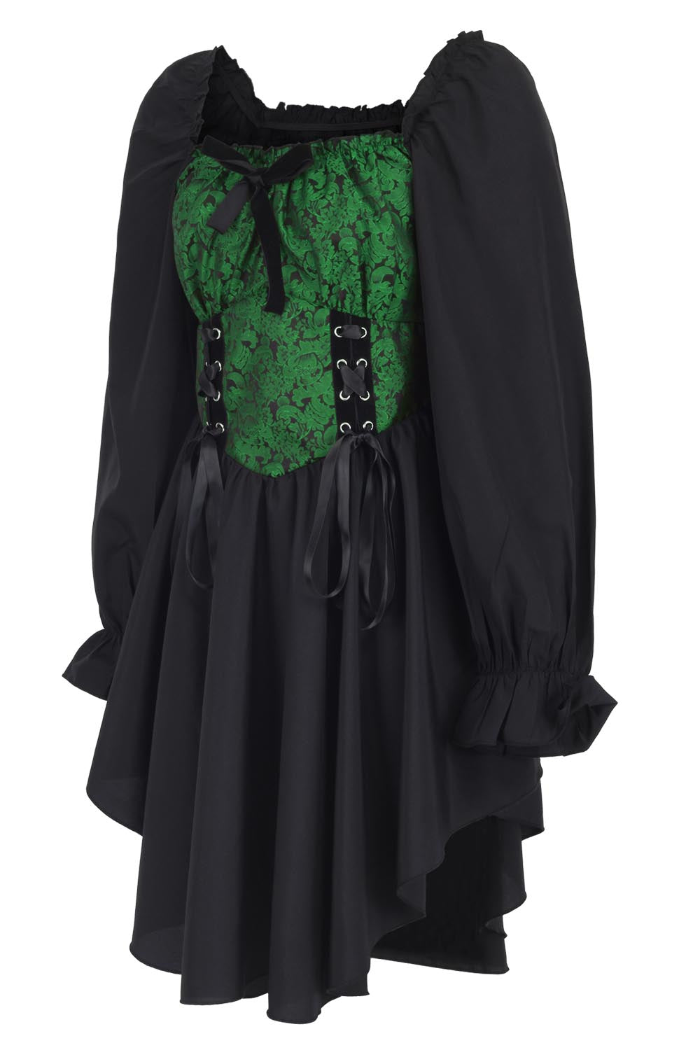 Corley Brocade Dress with Bishop Sleeves