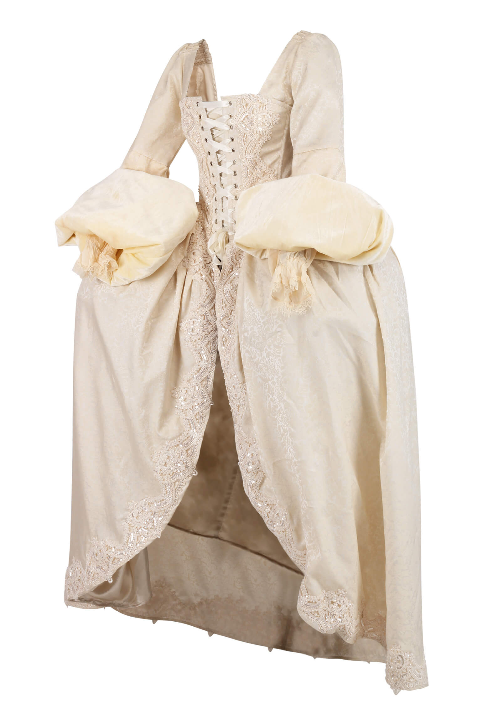 Venessa Rococo Ivory Brocade Tudor Overbust Corset Dress