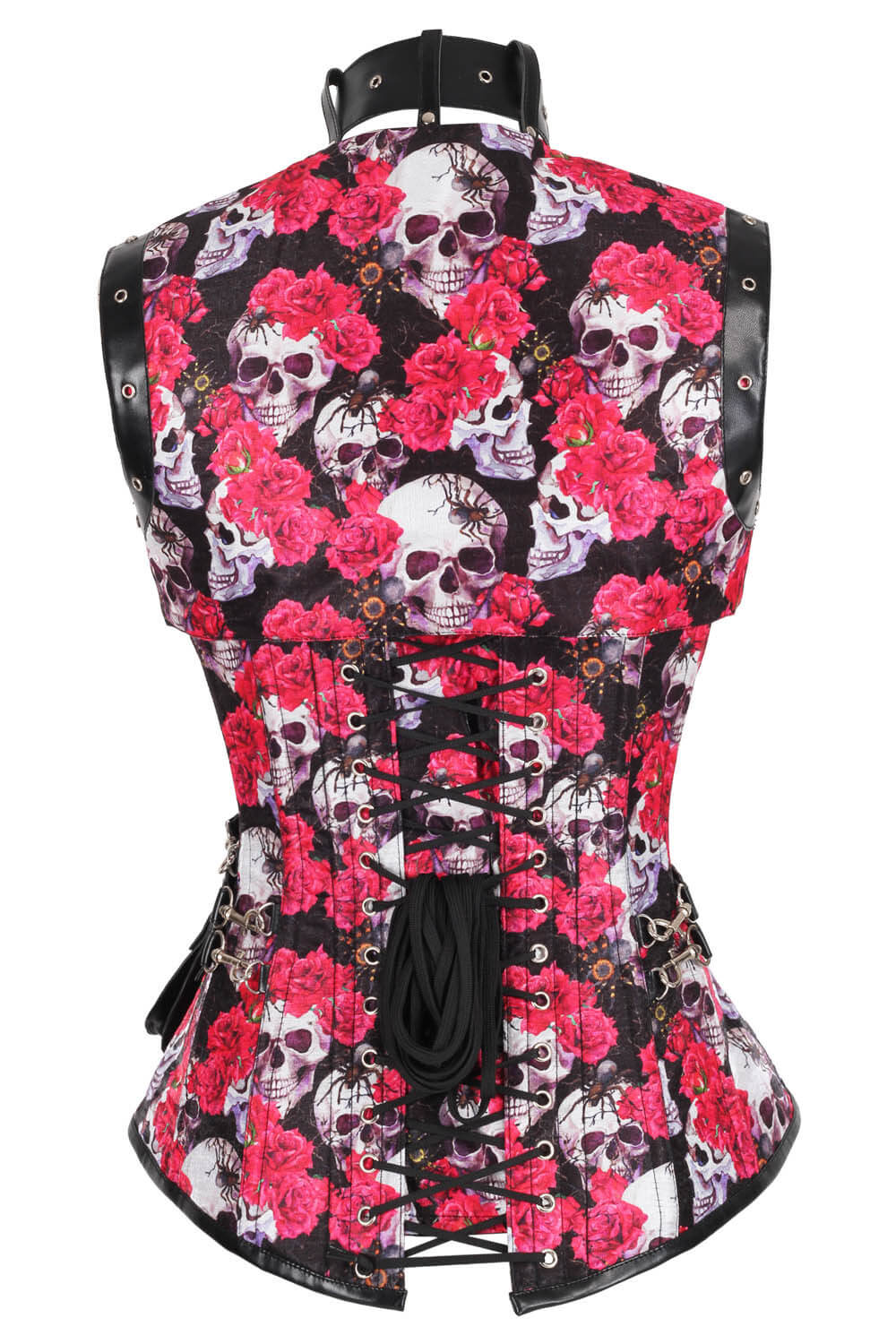 Tarina Skull with Vibrent Rose Overbust Corset