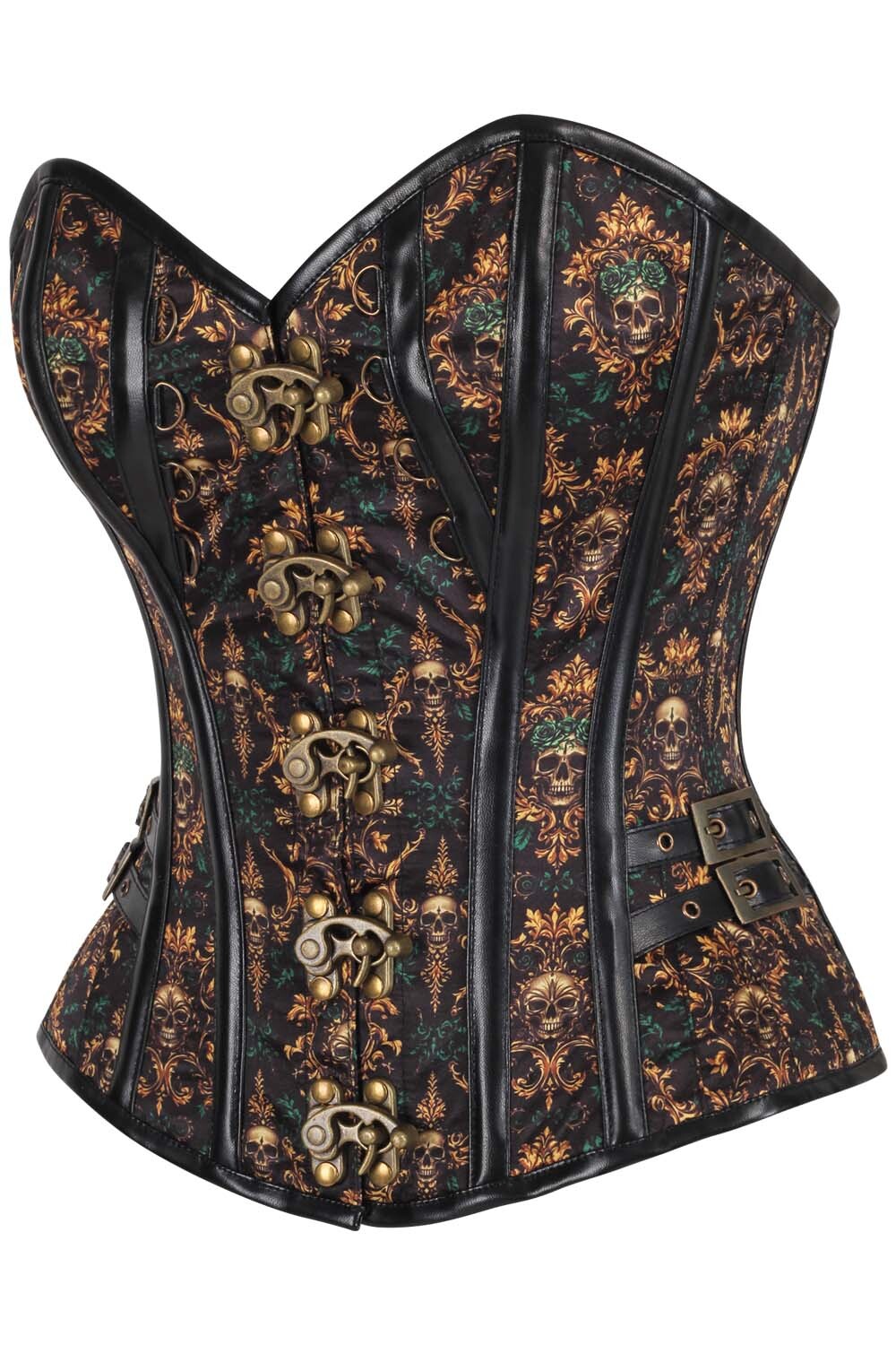 Jamiesha Ornate Baroque Scrolls with Skull Corset