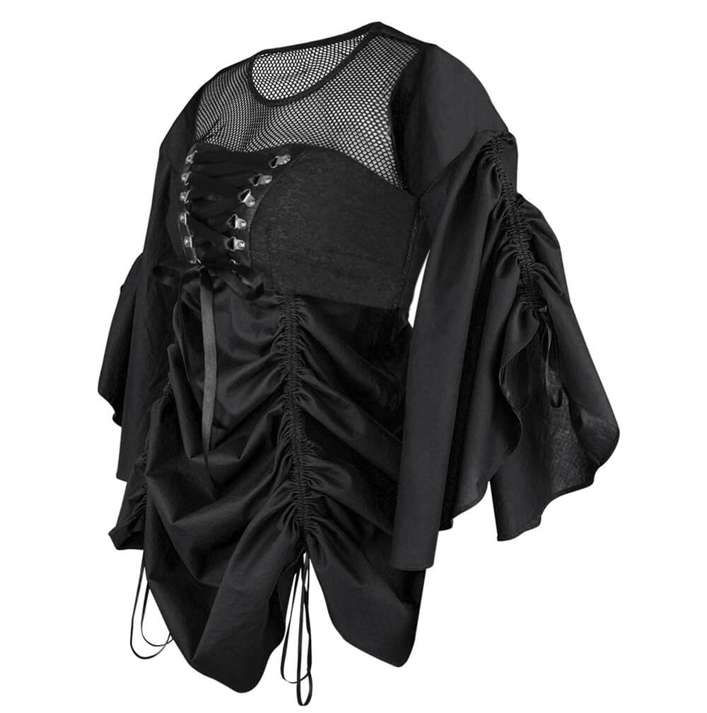 Lamia Steampunk Inspired Black Top Cum Dress