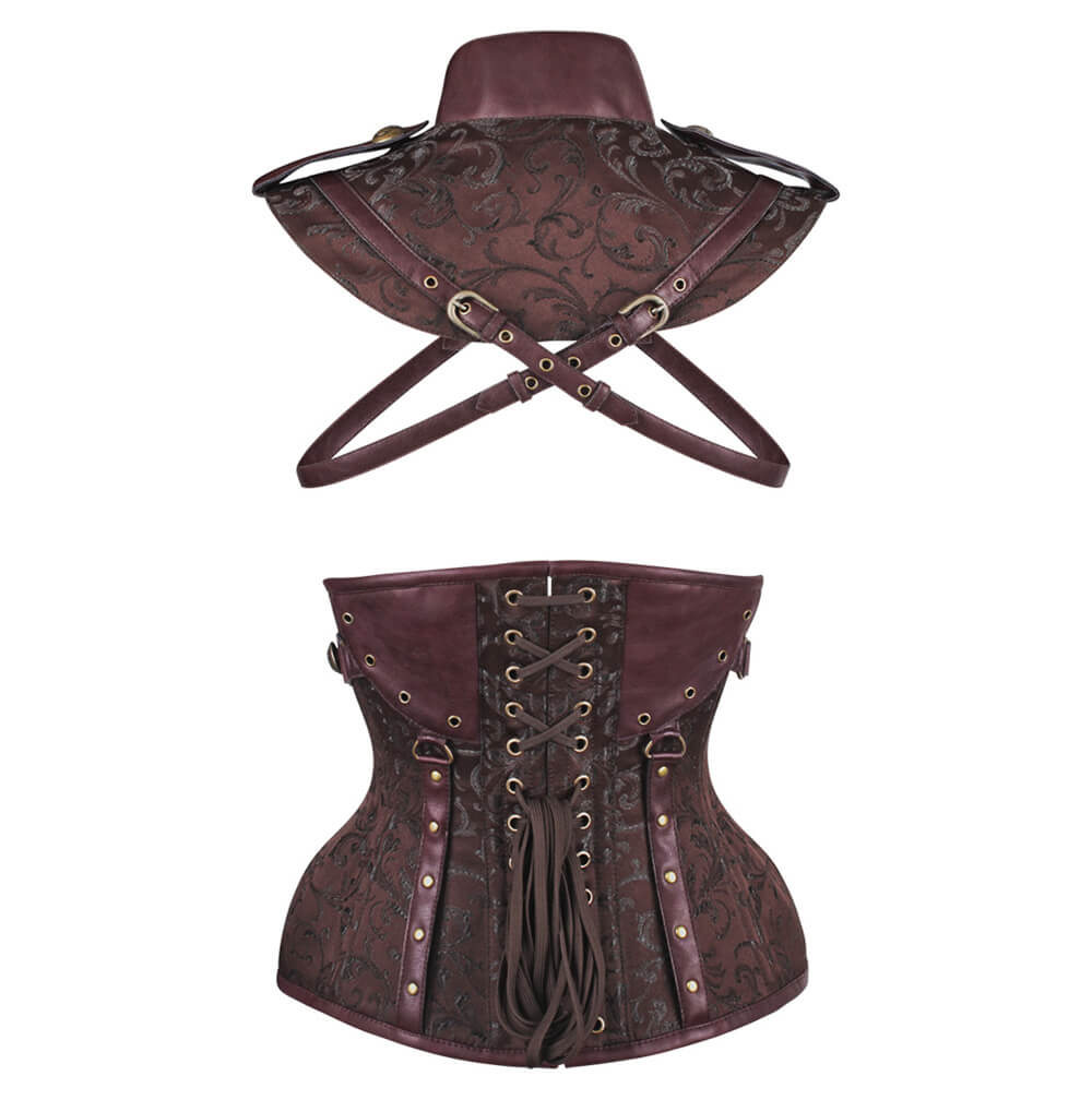Lerola Steampunk Curvy Waist Training Corset with Bolero
