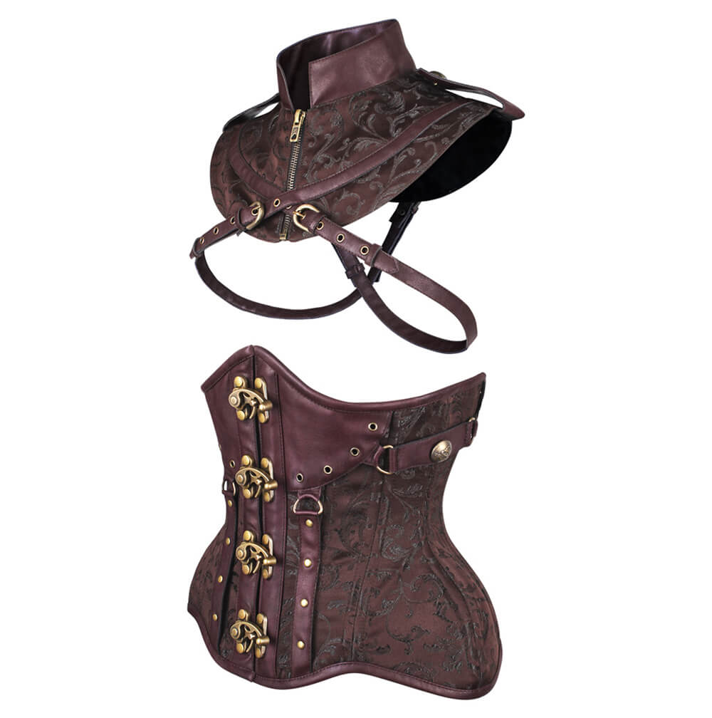 Lerola Steampunk Curvy Waist Training Corset with Bolero