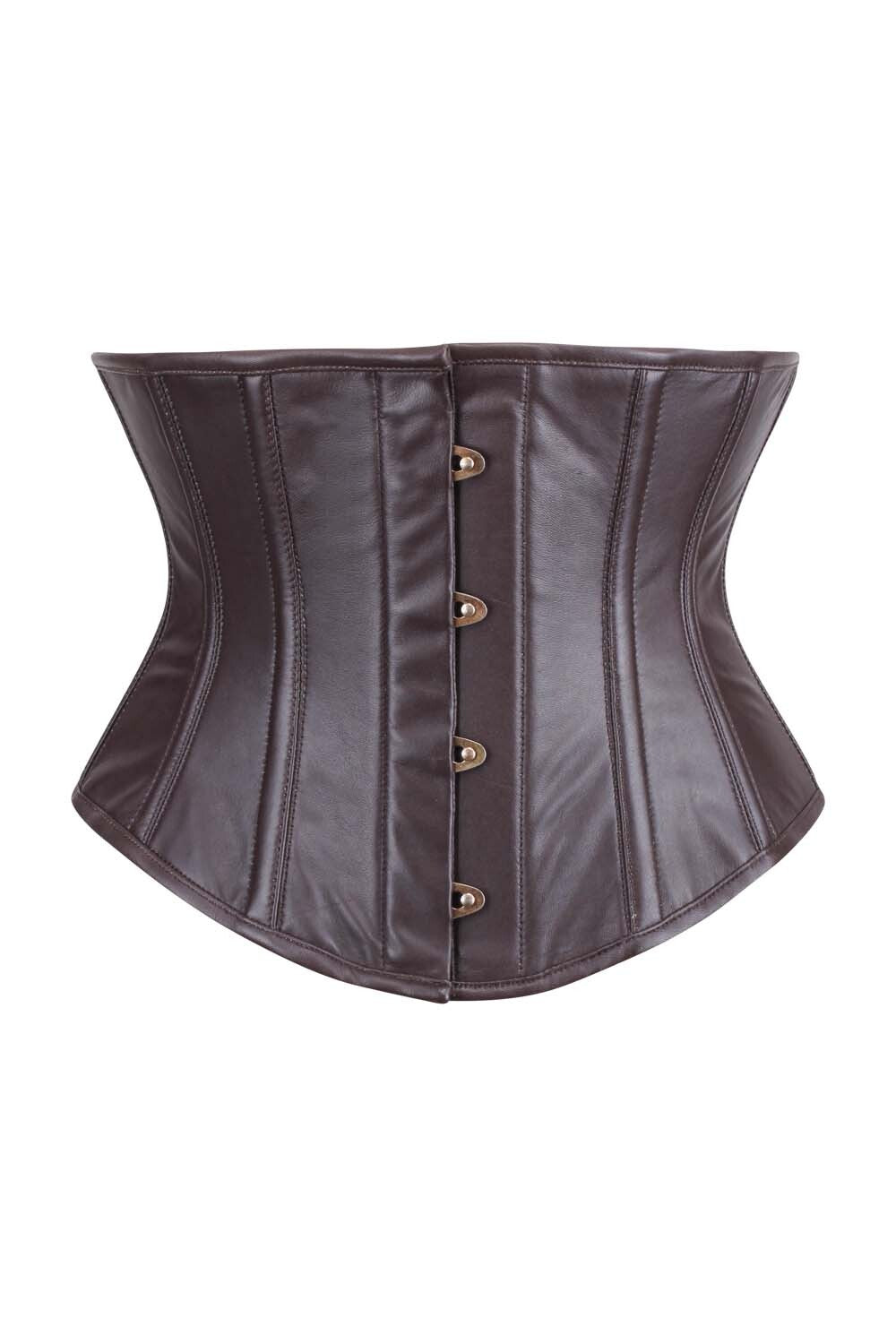 Beatrice Underbust Faux Leather Waspie Corset