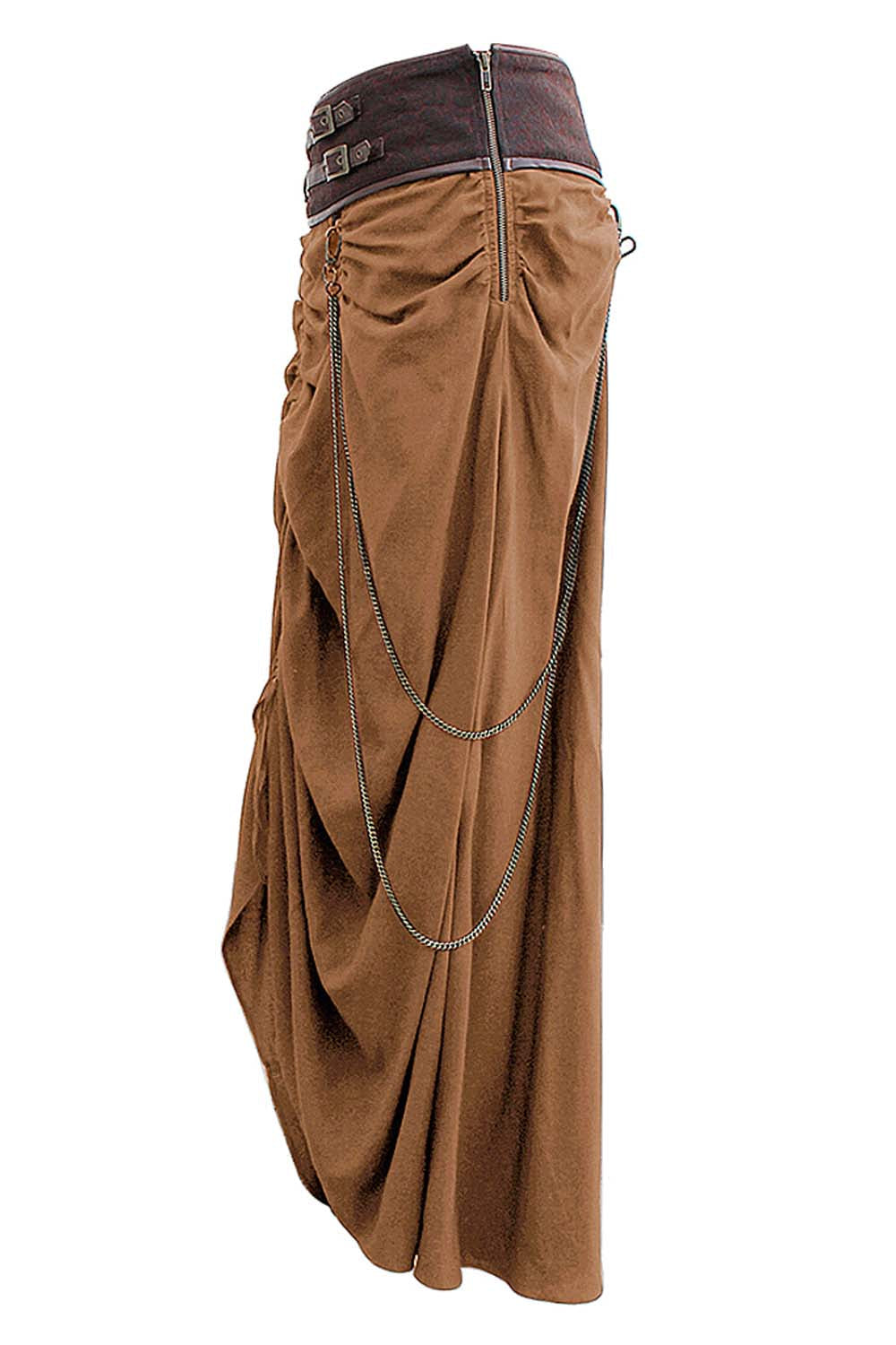 Masie Cotton Steampunk Bustle Skirt