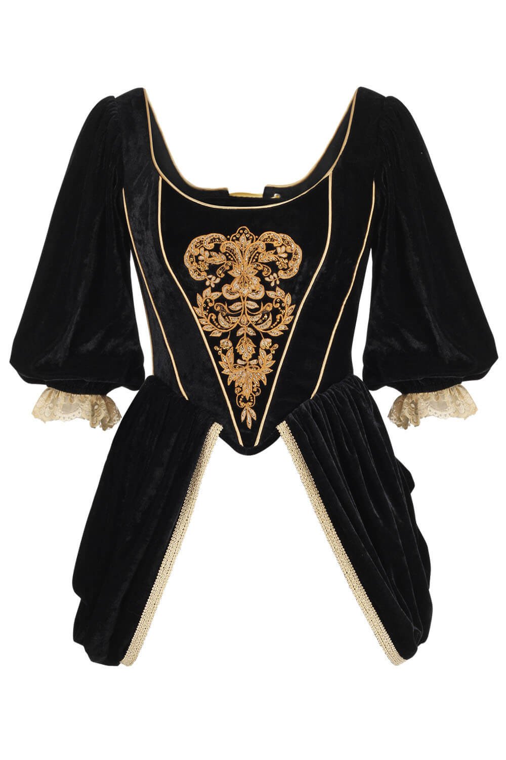 Latrisha Black Velvet Corset with Skirt Option