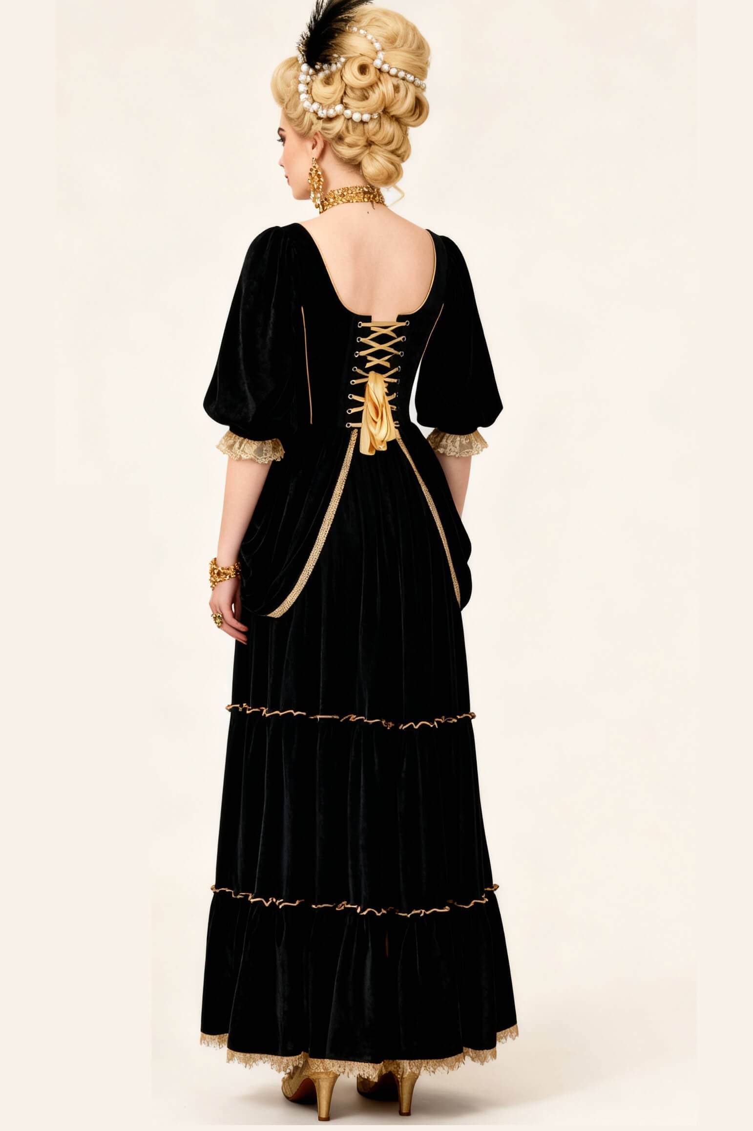 Latrisha Black Velvet Corset with Skirt Option